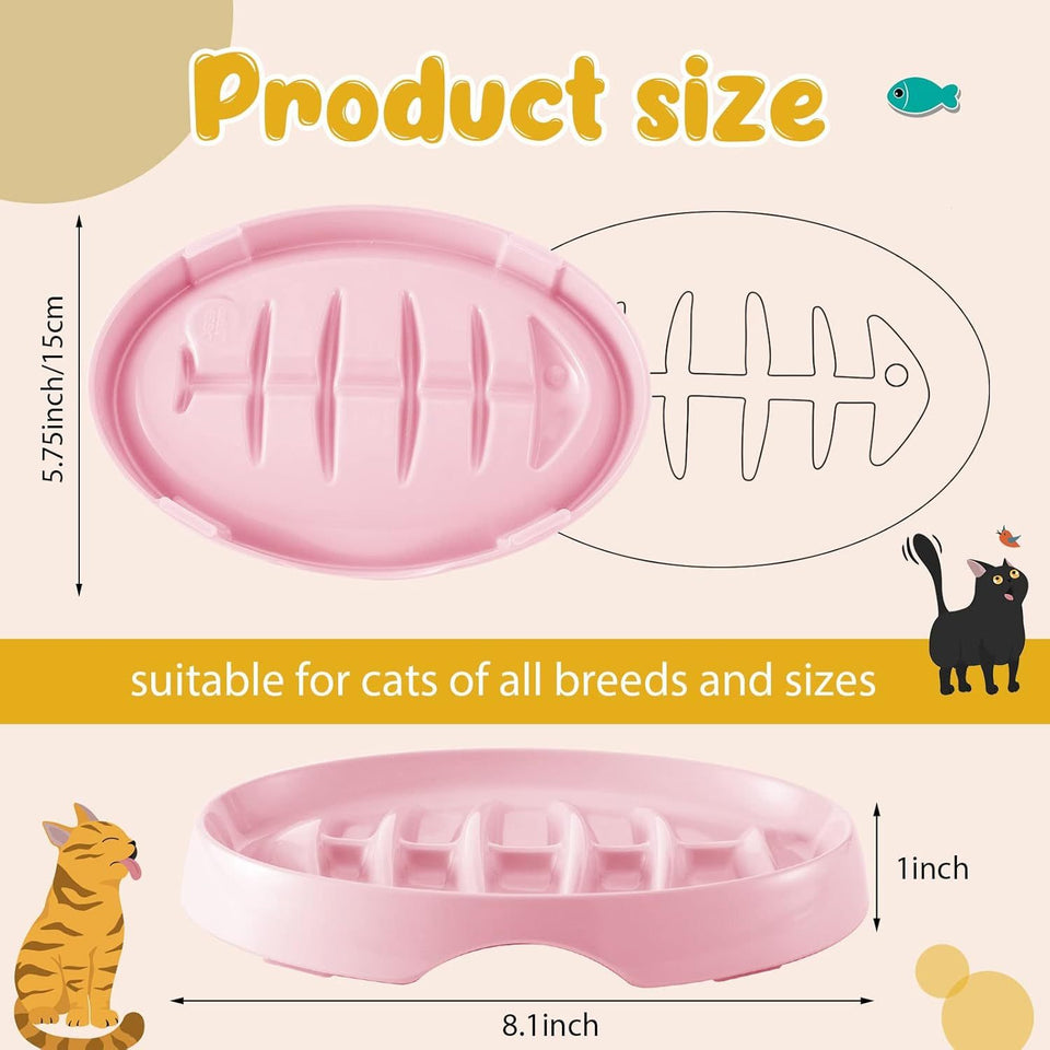 Anti-Gulping Cat & Dog Bowl – Slow Eating Made Fun