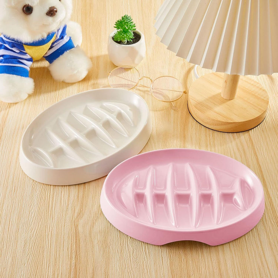 Anti-Gulping Cat & Dog Bowl – Slow Eating Made Fun