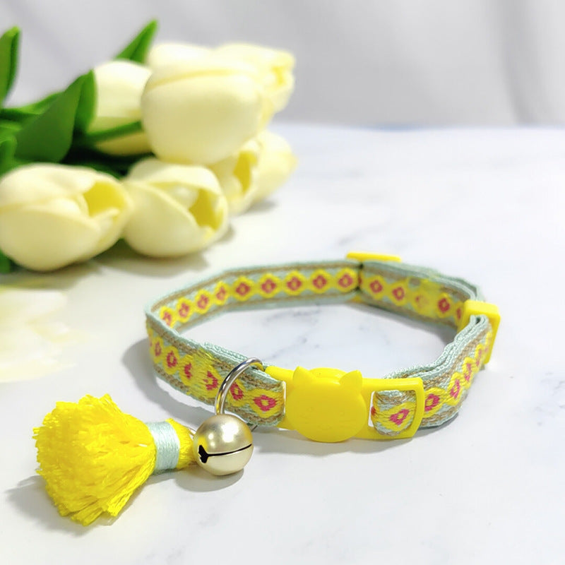 Adjustable Cat Collar – Safety Buckle with Bell