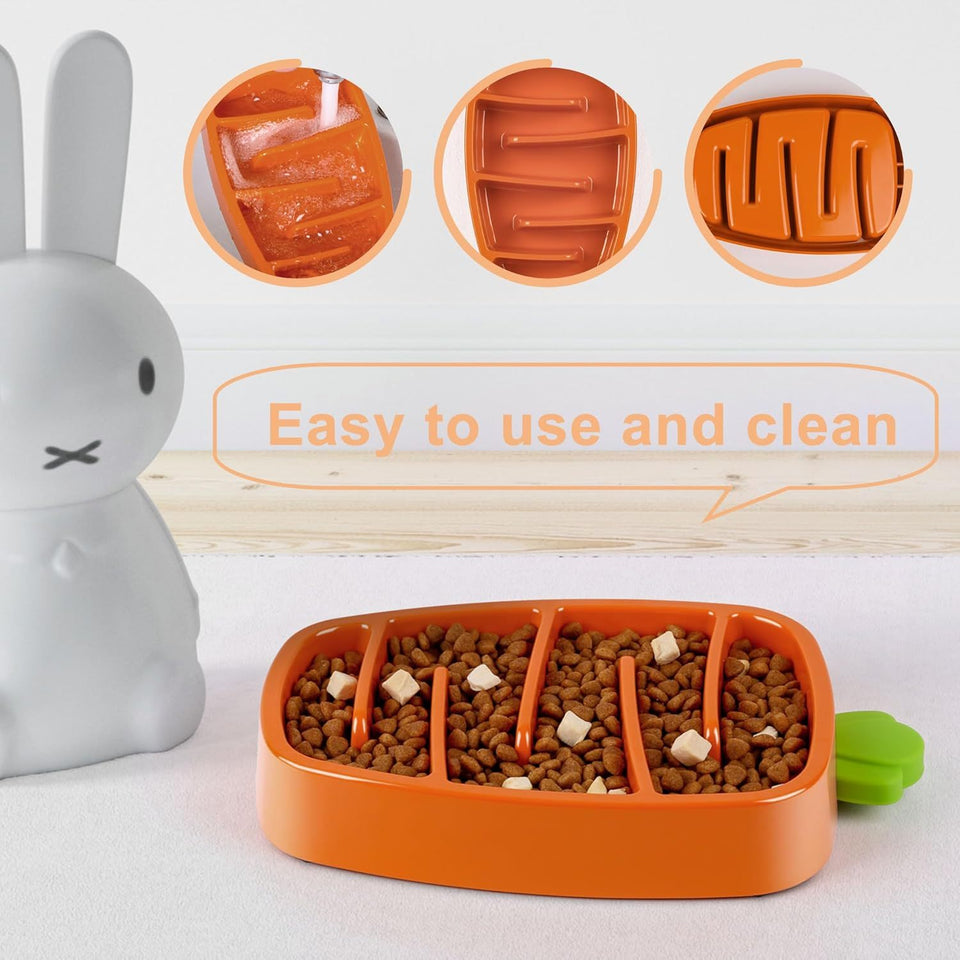 Carrot Slow Feeder Bowl for Small & Medium Dogs