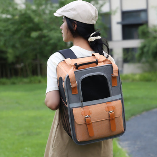 Breathable Cat & Dog Travel Bag – Foldable Pet Backpack