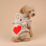 Cute Bear Four-Leg Dog Pajamas – Soft Coral Fleece Outfit