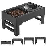 Raised Dog Feeder with Slow Bowl & Water Dish