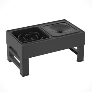 Raised Dog Feeder with Slow Bowl & Water Dish
