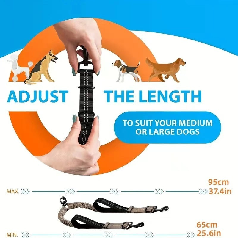 Durable Two-Dog Traction Belt for Comfortable Walks