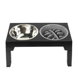 Adjustable Dog Bowl Stand with Neck Protection & Slow Feeder