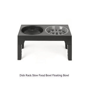 Adjustable Dog Bowl Stand with Neck Protection & Slow Feeder