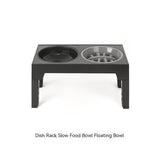 Adjustable Dog Bowl Stand with Neck Protection & Slow Feeder