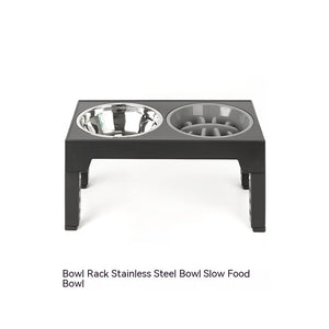 Adjustable Dog Bowl Stand with Neck Protection & Slow Feeder
