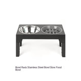 Adjustable Dog Bowl Stand with Neck Protection & Slow Feeder