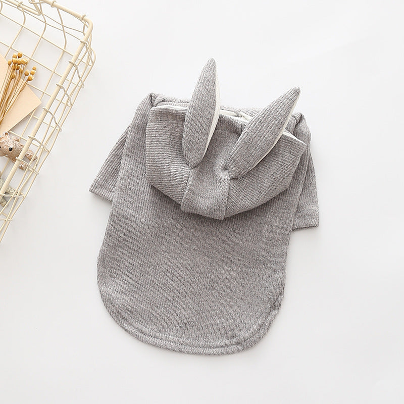 Adorable Rabbit Ears Dog Sweater – Cozy Knitted Pet Outfit