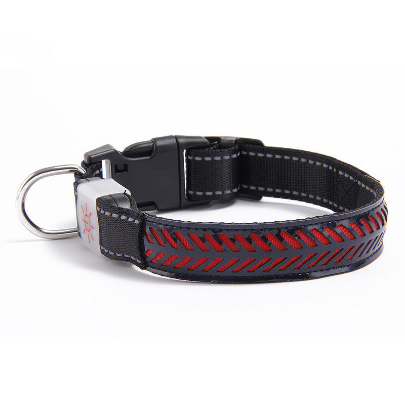 Luminous Embossed LED Dog Collar for Small & Large Dogs