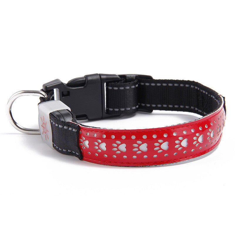 Luminous Embossed LED Dog Collar for Small & Large Dogs