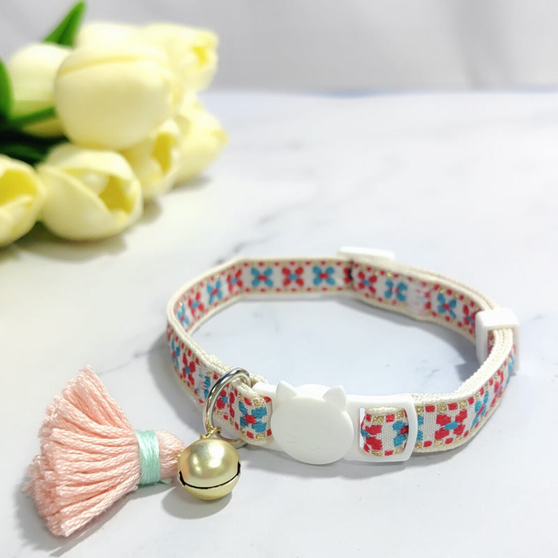 Adjustable Cat Collar – Safety Buckle with Bell