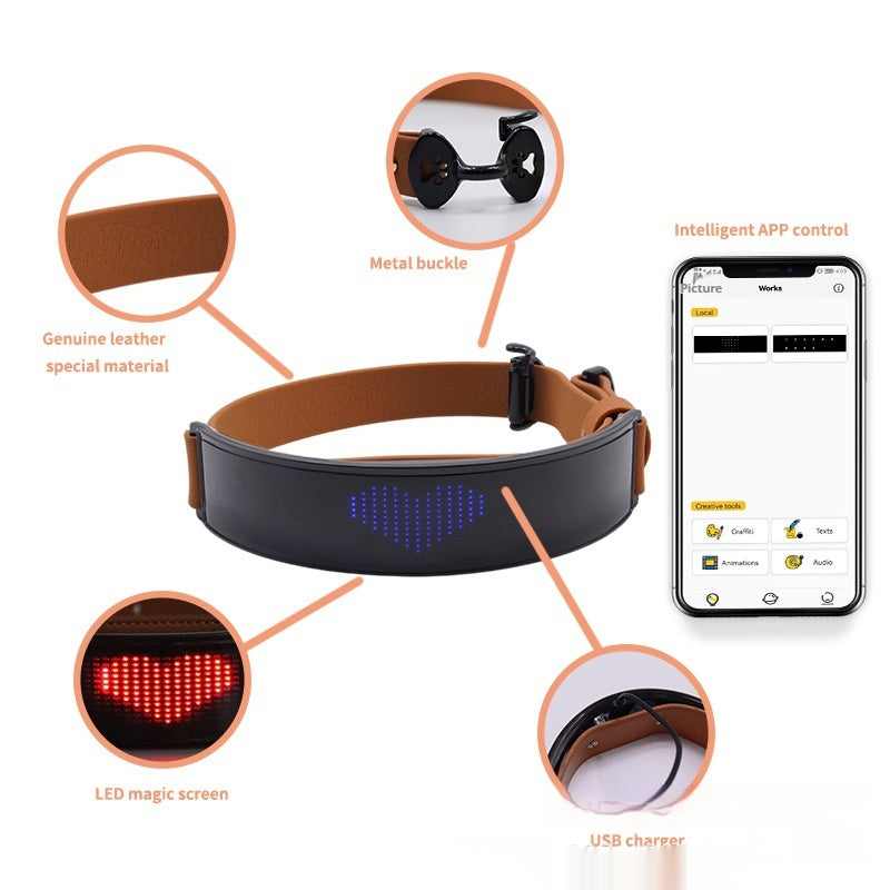 LED Display Dog Harness – Stylish Nighttime Visibility