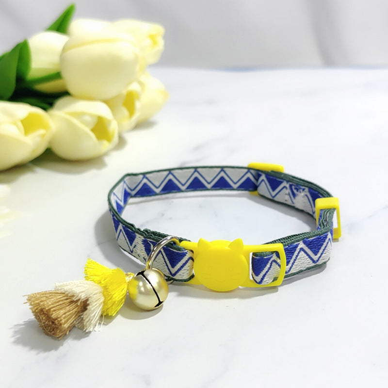 Adjustable Cat Collar – Safety Buckle with Bell