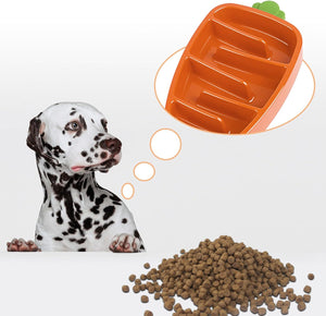 Carrot Slow Feeder Bowl for Small & Medium Dogs