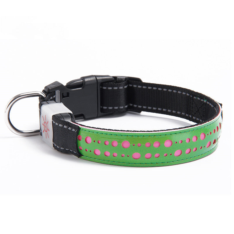 Luminous Embossed LED Dog Collar for Small & Large Dogs