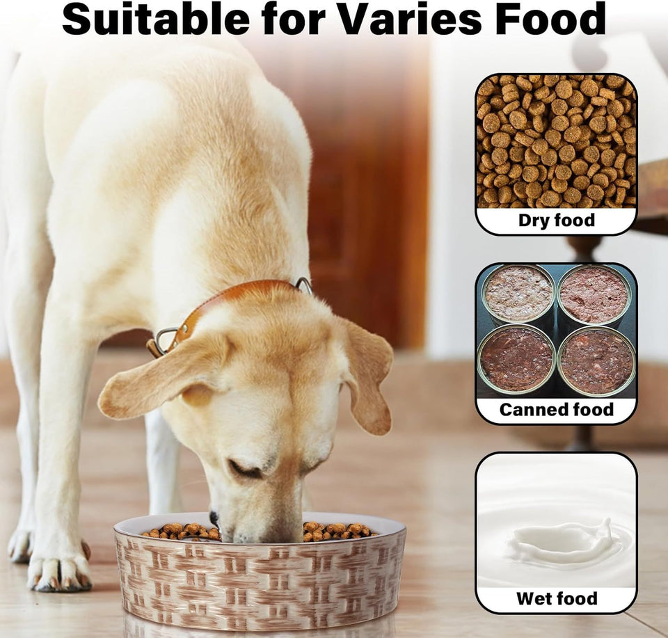 Durable Ceramic Dog Bowl – Prevents Gulping, Promotes Health