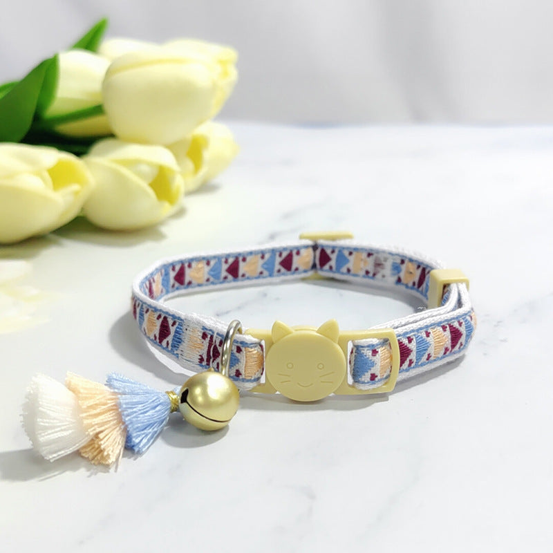 Adjustable Cat Collar – Safety Buckle with Bell