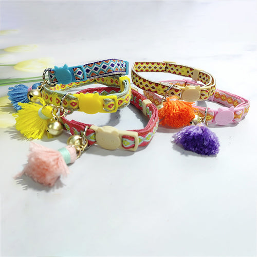 Adjustable Cat Collar – Safety Buckle with Bell