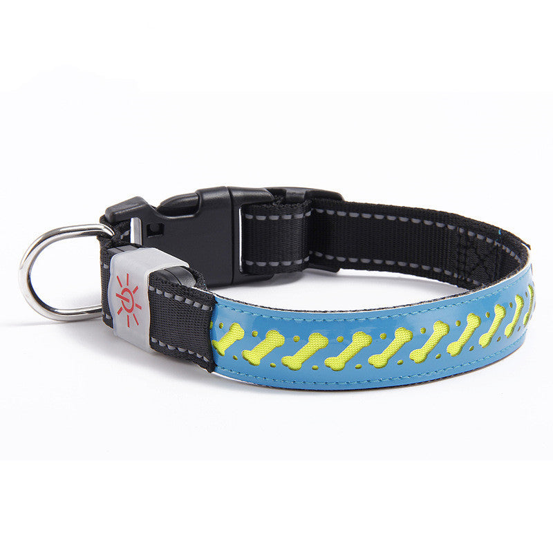 Luminous Embossed LED Dog Collar for Small & Large Dogs