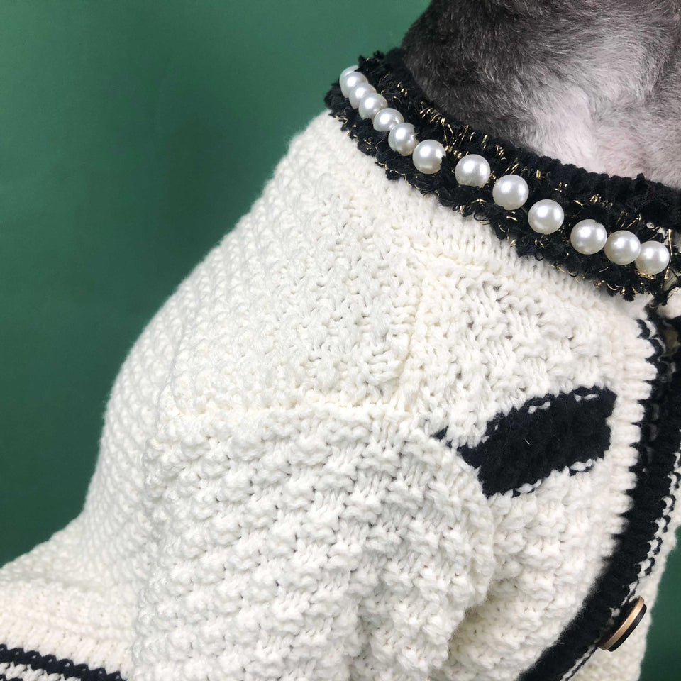 Adorable Pomeranian & Schnauzer Cardigan – Spring Pet Outfit