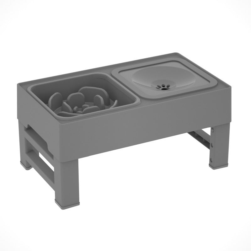 Raised Dog Feeder with Slow Bowl & Water Dish