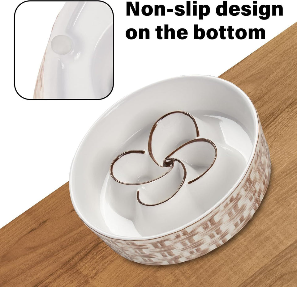 Durable Ceramic Dog Bowl – Prevents Gulping, Promotes Health