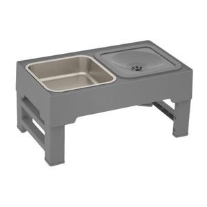 Raised Dog Feeder with Slow Bowl & Water Dish