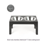 Adjustable Dog Bowl Stand with Neck Protection & Slow Feeder